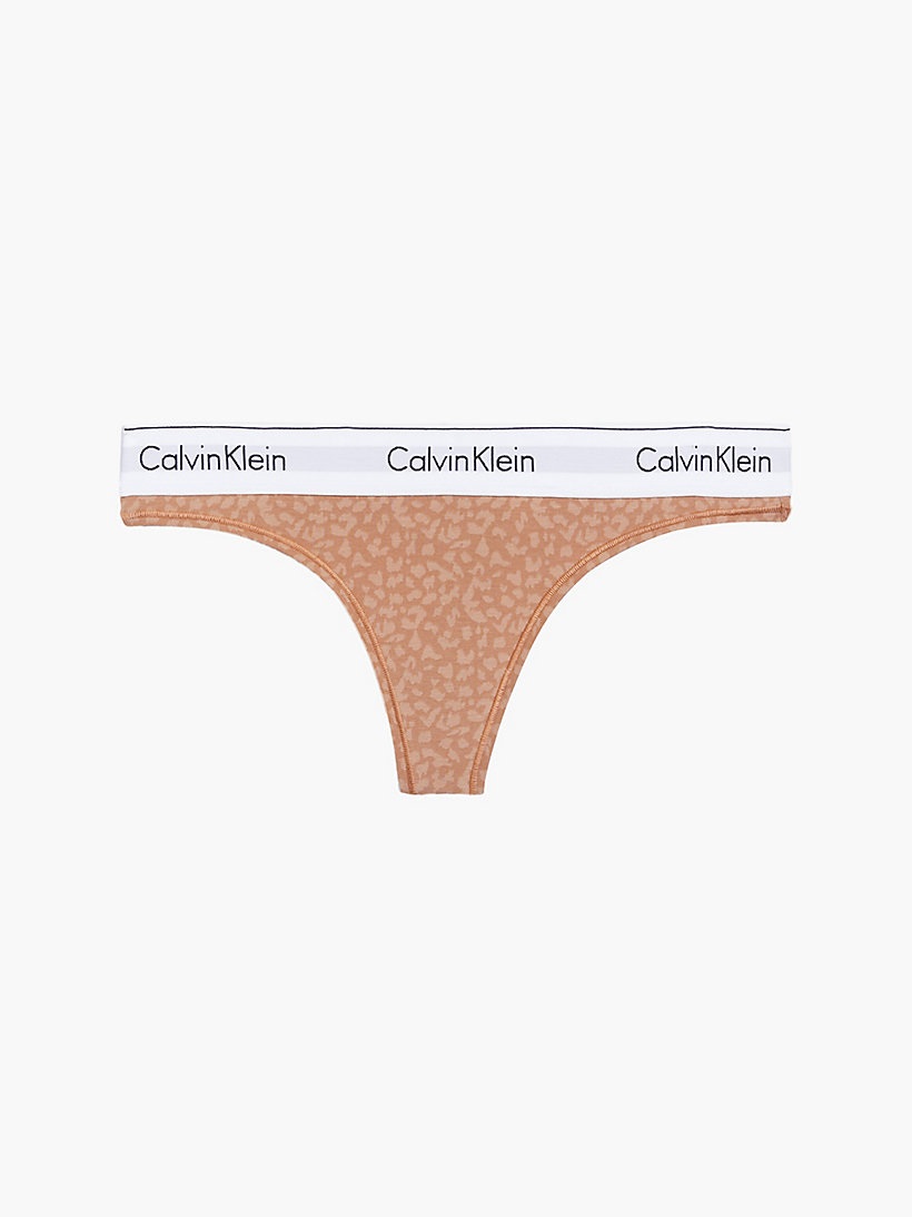 TANGA CALVIN KLEIN (F3786E-05), Velikost L, Barva hnědá