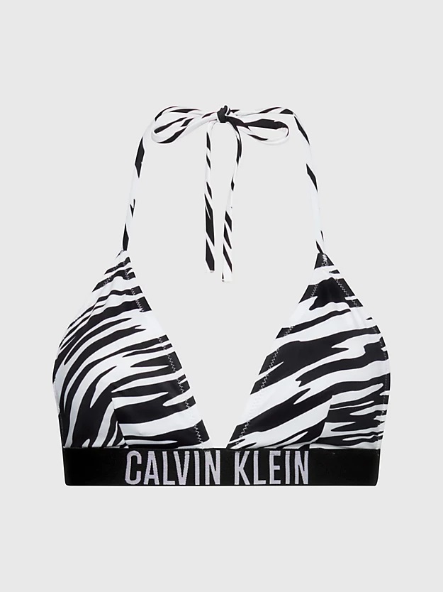 Plavková podprsenka CALVIN KLEIN (KW02116-17), Velikost S, Barva zebrová